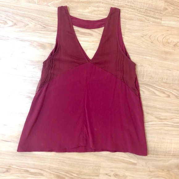 Matison Stone Deep Red Silk Blouse - Picture 2 of 3